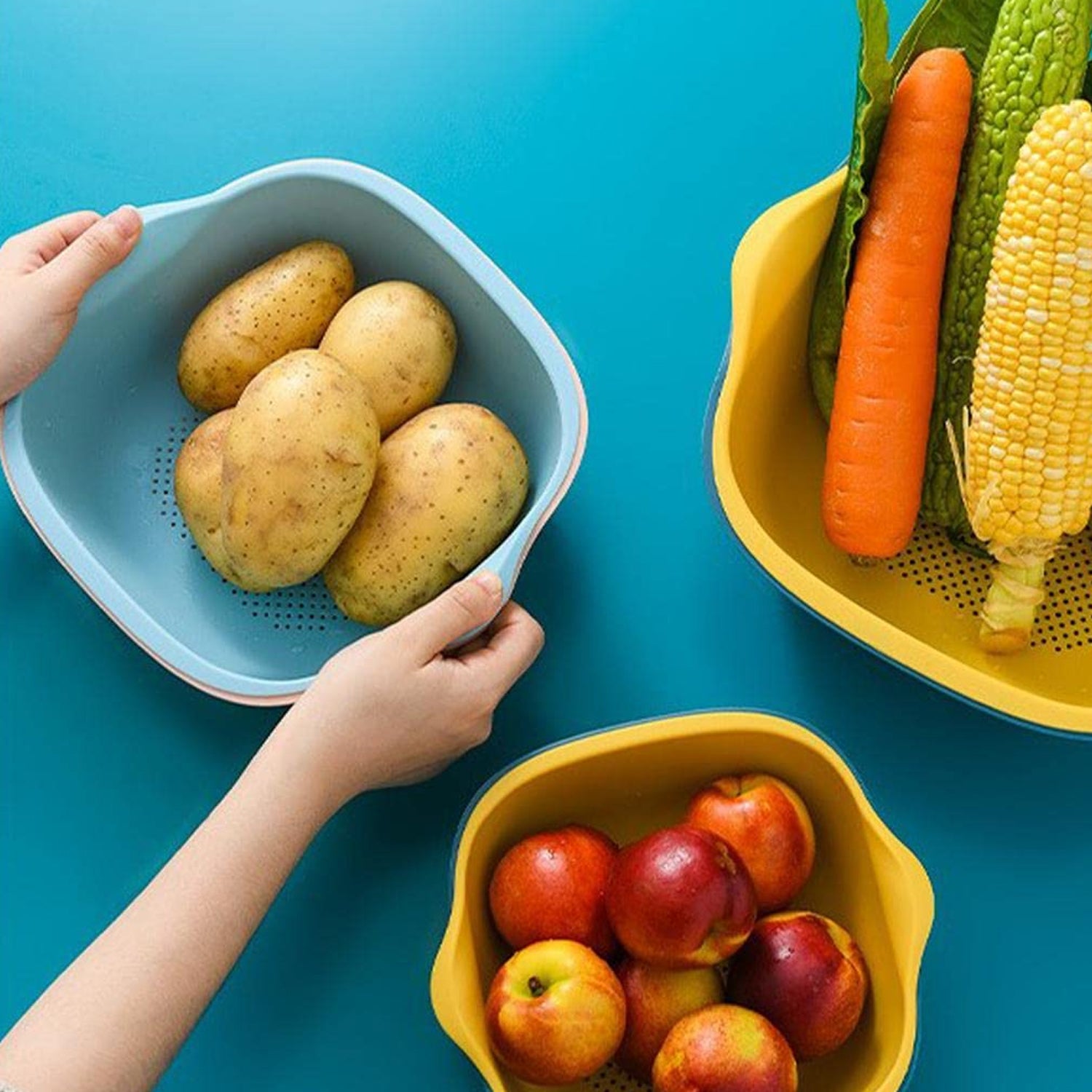 5228a  Kitchen Bowl Plastic Washing Bowl And Strainer Drainer Basket For Home  Kitchen Use 5228a  Kitchen Bowl Plastic Washing Bowl And Strainer Drainer Basket For Home  Kitchen Use